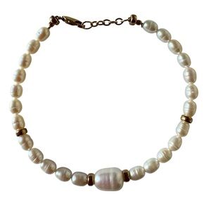 Sundance 14k Yellow Gold White Pearl Adjustable Bracelet NEW